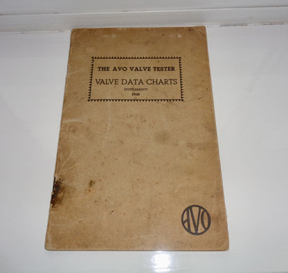 1940 AVO Valve Tester Instructions And Valve Data Charts Booklets