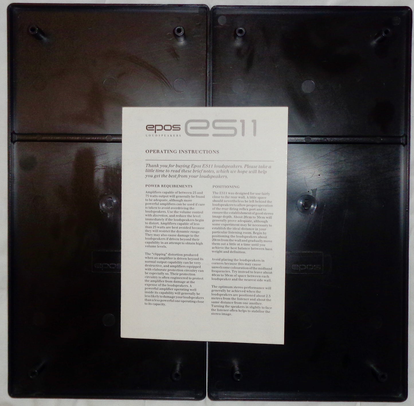 Epos ES11 Speakers Matched Pair With Walnut Veneer