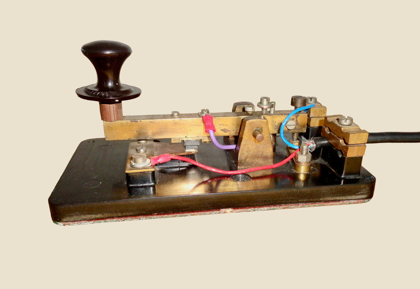 1940s Marconi Air Ministry D Type Morse Key 10A/7373 With A Cracked Cover