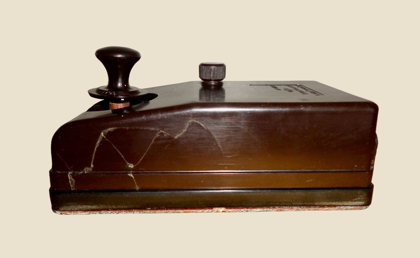 1940s Marconi Air Ministry D Type Morse Key 10A/7373 With A Cracked Cover