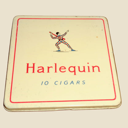 Vintage Harlequin Empty 10 Cigars Tin