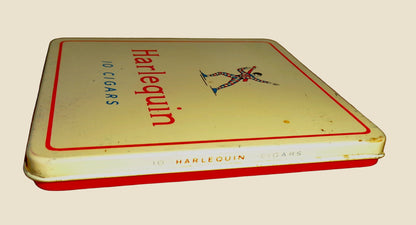 Vintage Harlequin Empty 10 Cigars Tin