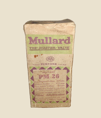 1920s Mullard PM26 Radio Pentone Valve In Its Original Box