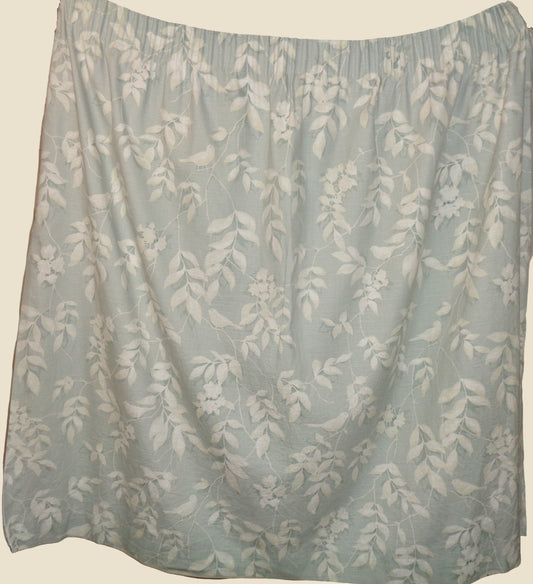 Preowned Laura Ashley Pale Blue & White Pencil Pleat Curtains 87x51 Inch