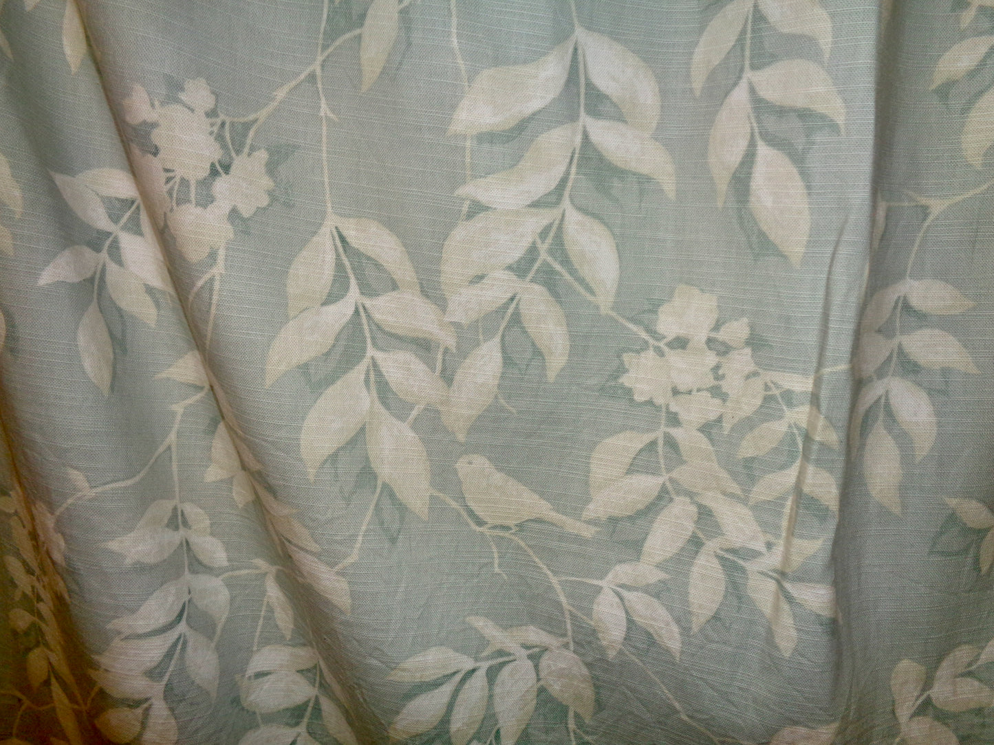 Preowned Laura Ashley Pale Blue & White Pencil Pleat Curtains 87x51 Inch