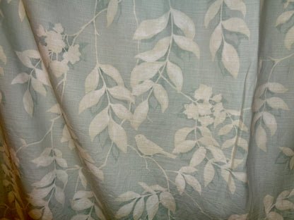 Preowned Laura Ashley Pale Blue & White Pencil Pleat Curtains 87x51 Inch