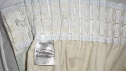 Preowned Laura Ashley Pale Blue & White Pencil Pleat Curtains 87x51 Inch