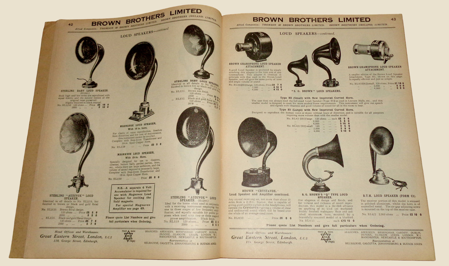 1925 Brown Brothers Catalogue No. 217 Radio Instruments Components Parts And Accessories