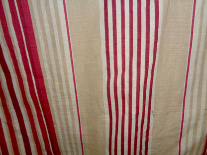 Preowned Laura Ashley Red / Beige / White Striped Pencil Pleat Curtains 87x80 Inch