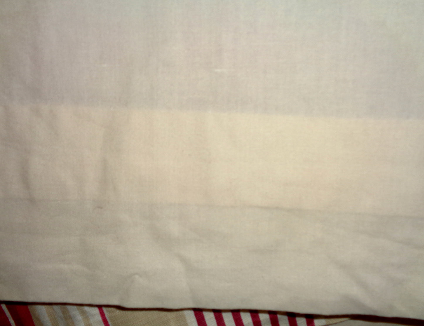 Preowned Laura Ashley Red / Beige / White Striped Pencil Pleat Curtains 87x80 Inch