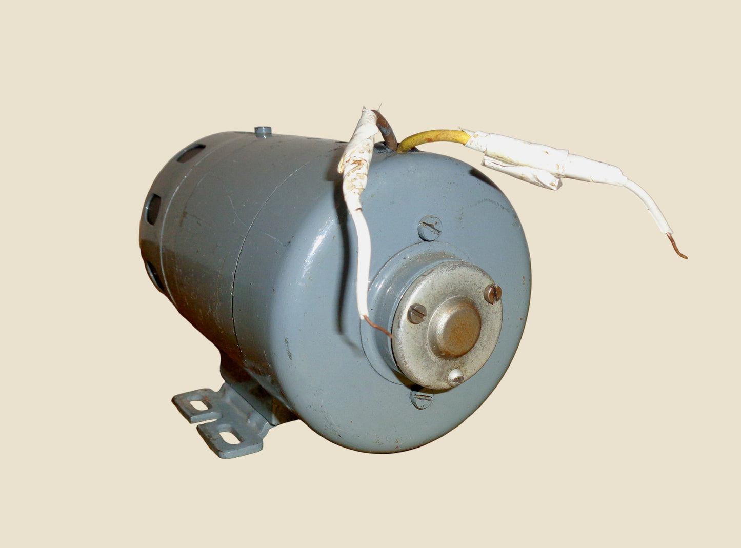 Vintage RAF Warning Rotary Siren In Grey Metal With Mount