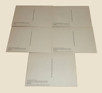 Set of Five PHQ 80 Postcards Of Christmas 1984 Stamps Designed by Yvonne Gilbert