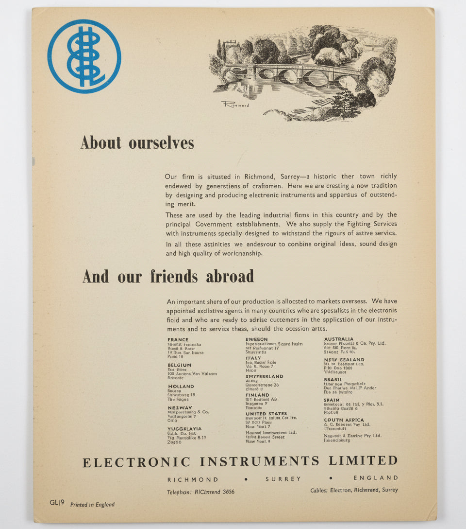 Original Electronic Instruments Advertising Leaflet And Specifications For Test Meters