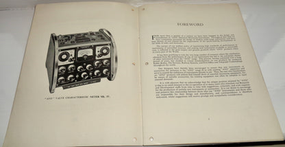 1960s AVO Valve Characteristic Meter Mark IV Instruction Manual