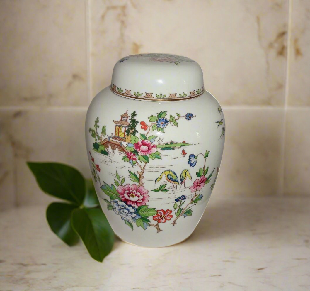 Pagoda Crown Staffordshire China 1950s Ginger Jar