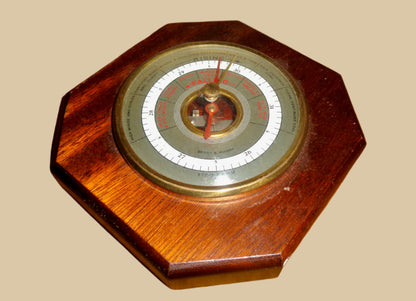 1960s Short & Mason Stormoguide Wall Mounted Barometer In An Octagonal Wood Surround