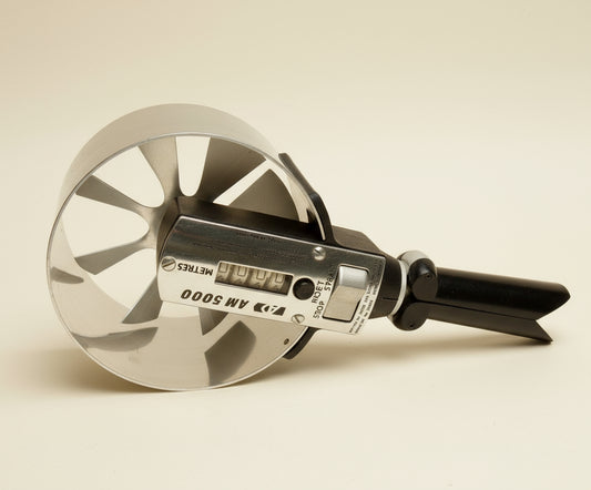 1970s AM5000 Airflow Developments (AD) Anemometer in Its Original Yellow Leather Case