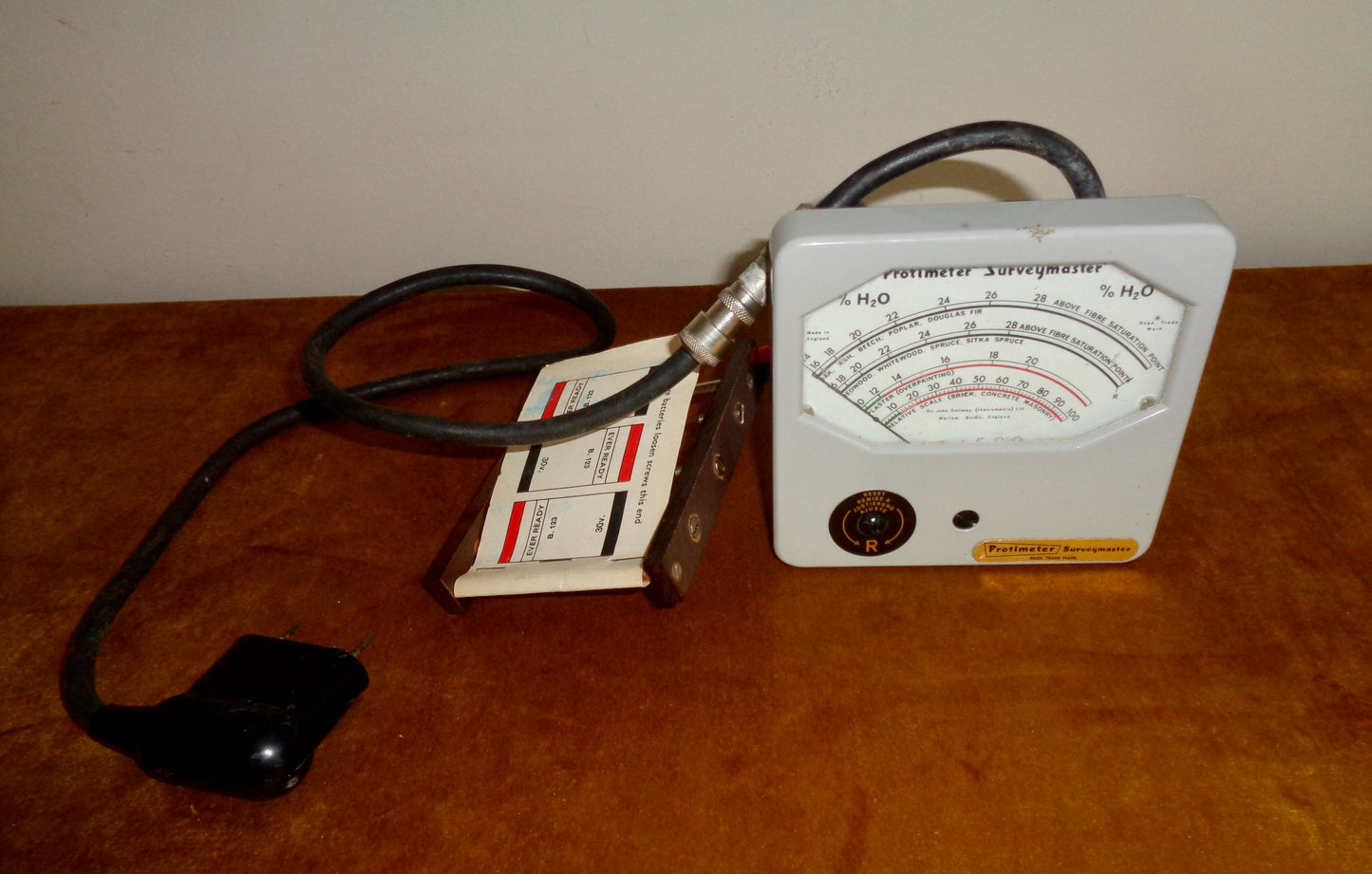 Vintage Protimeter Surveymaster Moisture Meter For Timber, Plaster & Brick