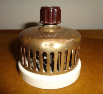 1930s Vintage Rotary Dimmer Switch With A Ceramic Base & Brass Cover