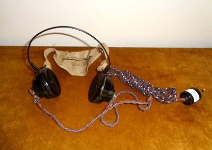 WW2 DLR No.5 Headphones ZA15032 With Jack Plug & Canvas Strap