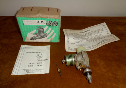 1970s AM10 Diesel Motor For 1cc Model Aircraft