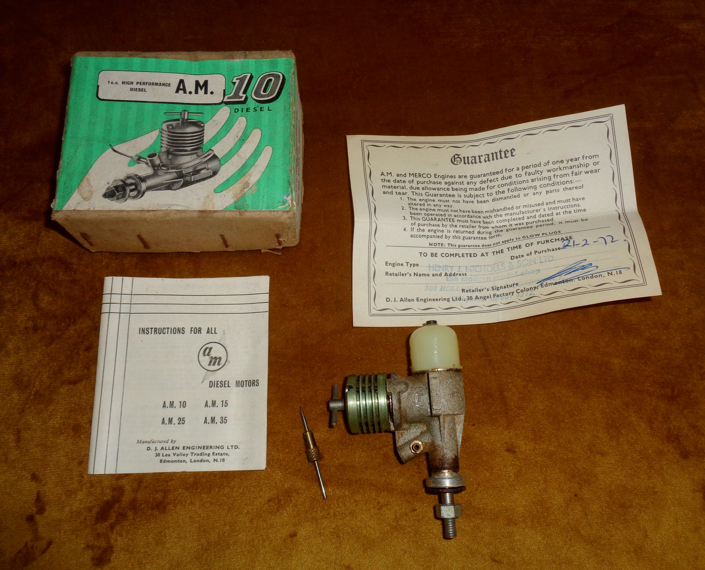 1970s AM10 Diesel Motor For 1cc Model Aircraft