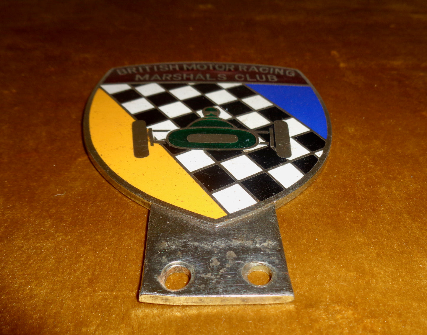 Original 1950s Enamel Car Badge British Motor Racing Marshals Club By Marples & Beasley