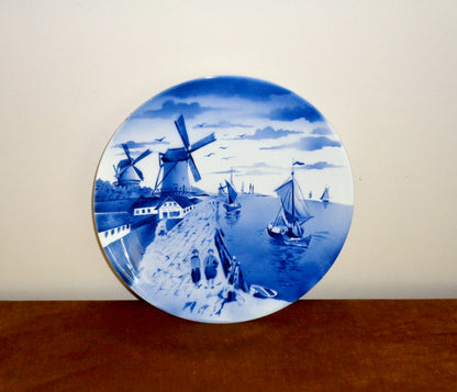 Vintage Delftware 12 Inch Wall Plate With Windmill Scene 