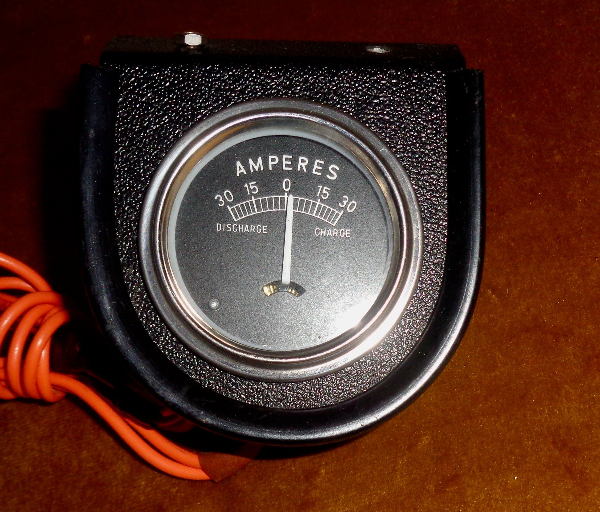 1960s Classic Car Dashboard Ammeter Gauge. Centre Zero 30 Amps