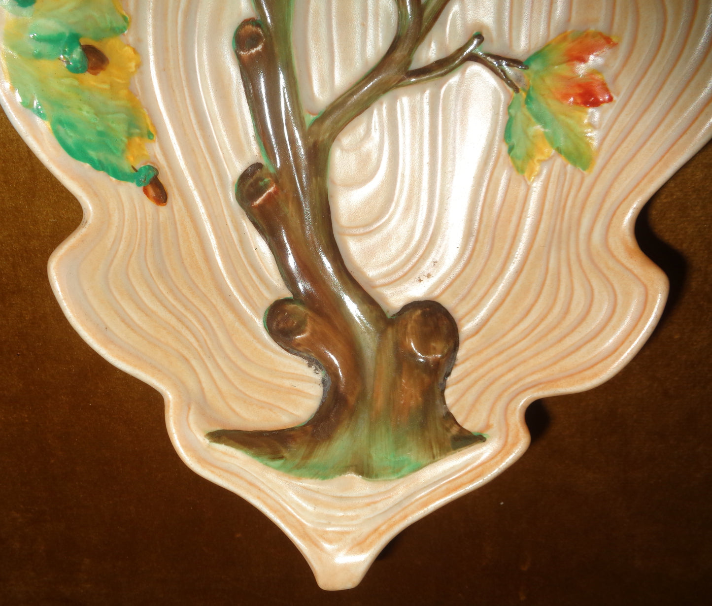 1930s Carlton Ware Oak Tree Decorative Leaf Shaped Dish Pattern 1157-3