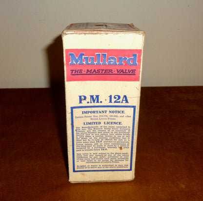 1930s Mullard PM12A Metallised Screened Grid Valve In Its Original Box