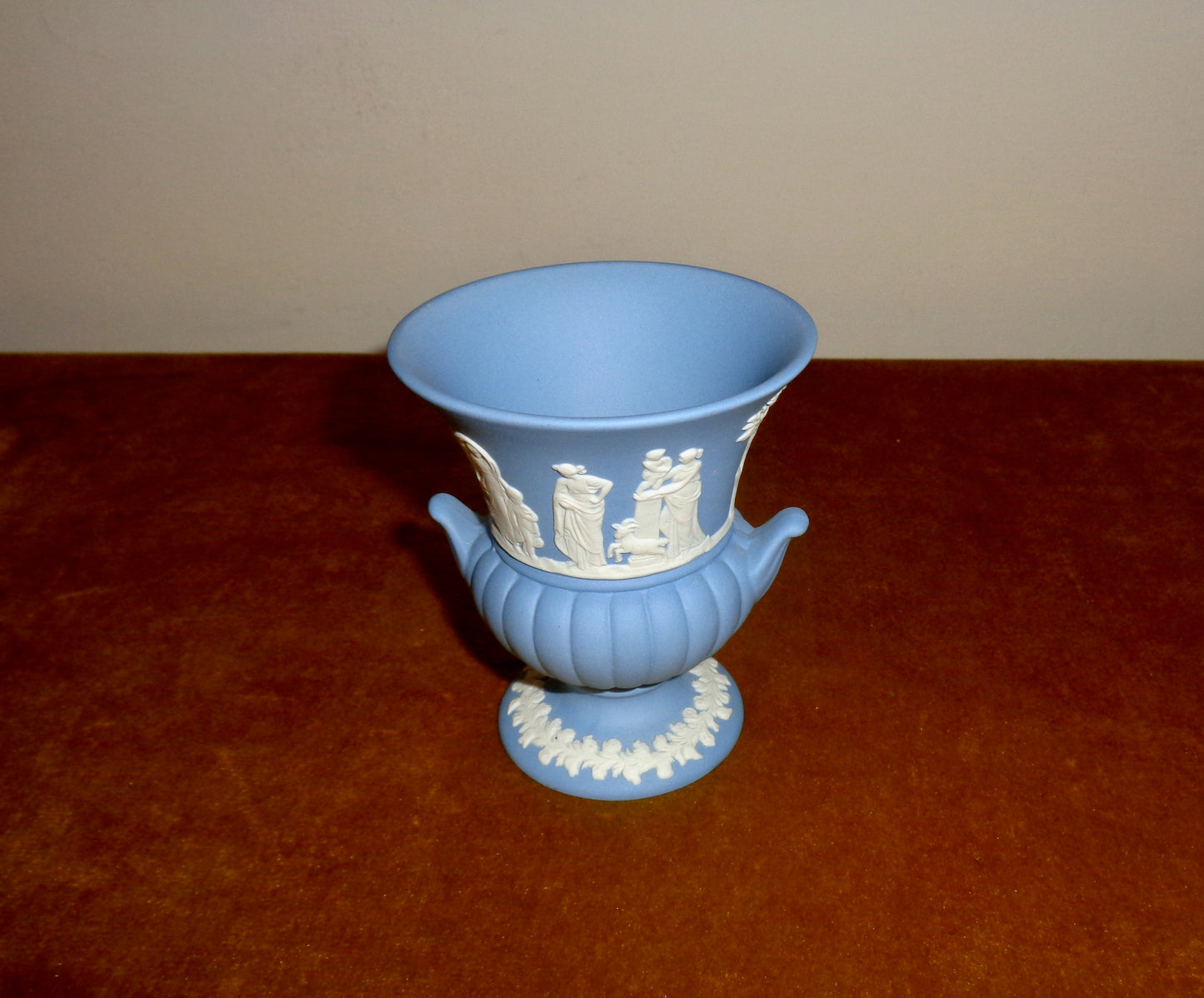 Wedgwood Blue Jasperware Campana Small Urn Vase