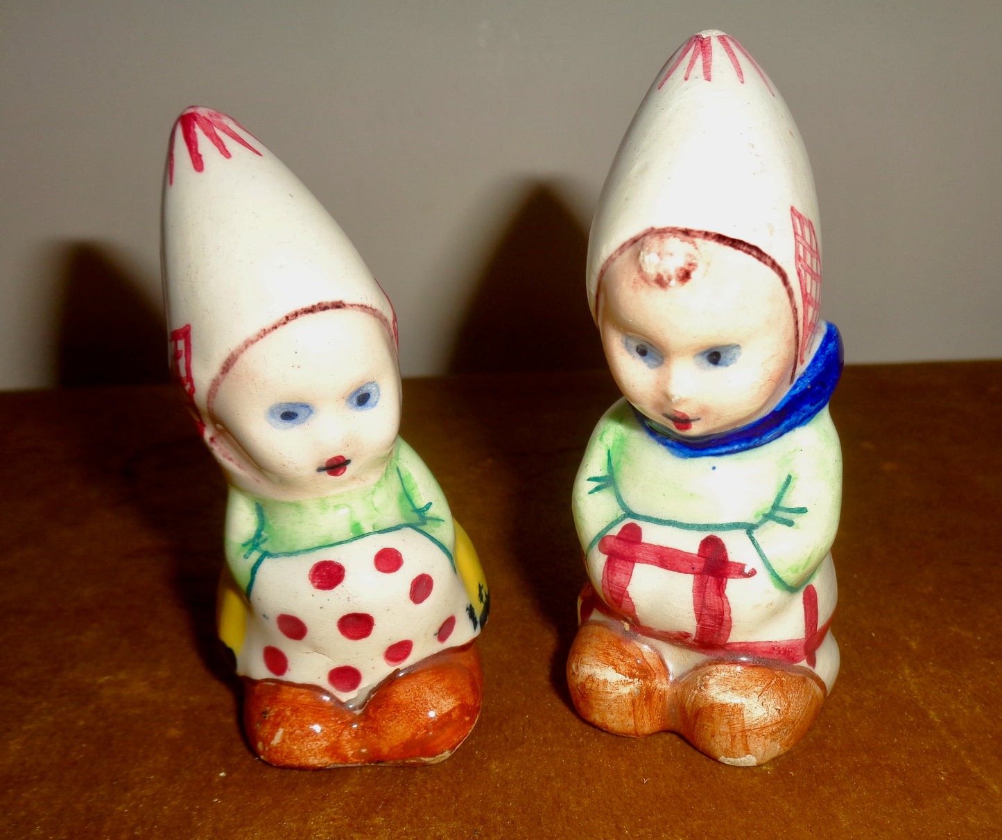 Vintage Ceramic Goebel Style Dutch Girl And Boy Novelty Salt & Pepper Pots