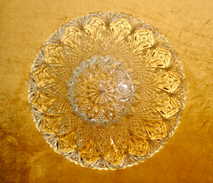 Vintage 13 Inch Circular Glass Fruit Dish Table Decoration By Luxhem De Veropa