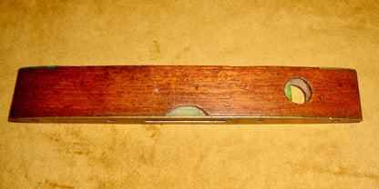 1960s Rabone Chesterman 1626 Wood & Brass 9 Inch Spirit Level