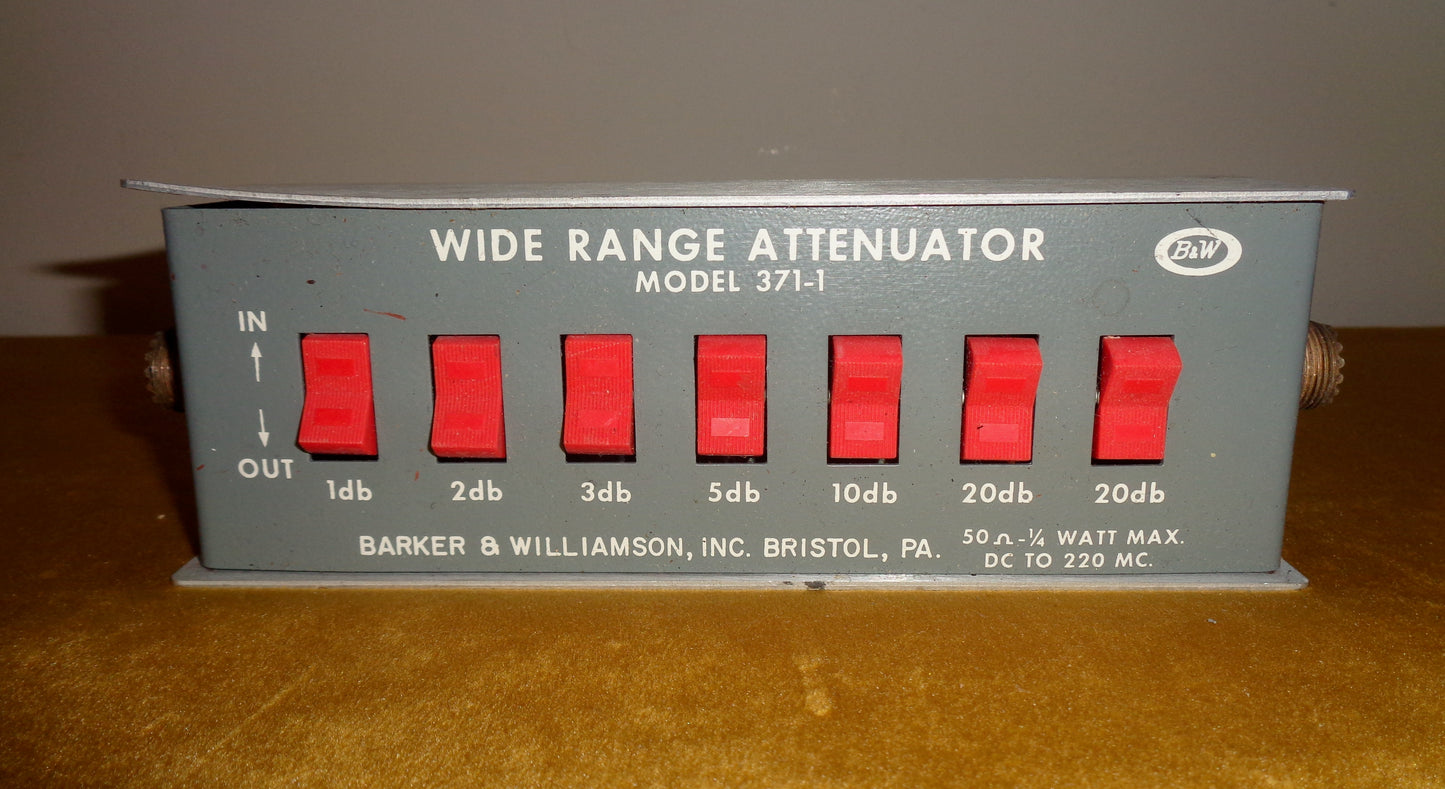 Vintage Barker & Williamson Wide Range Attenuator Model 371-1 50 Ohm
