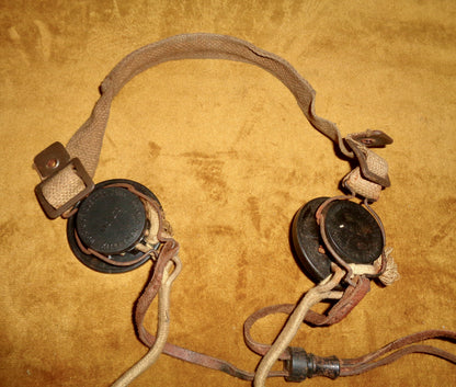 WW2 Canadian WS58 Headset Comprising Dominion Headphones with DM1 Microphone and Cannon Plug