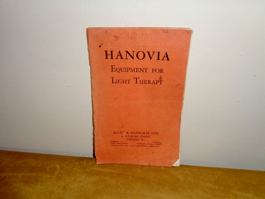 1930 Hanovia Equipment For Light Therapy Booklet