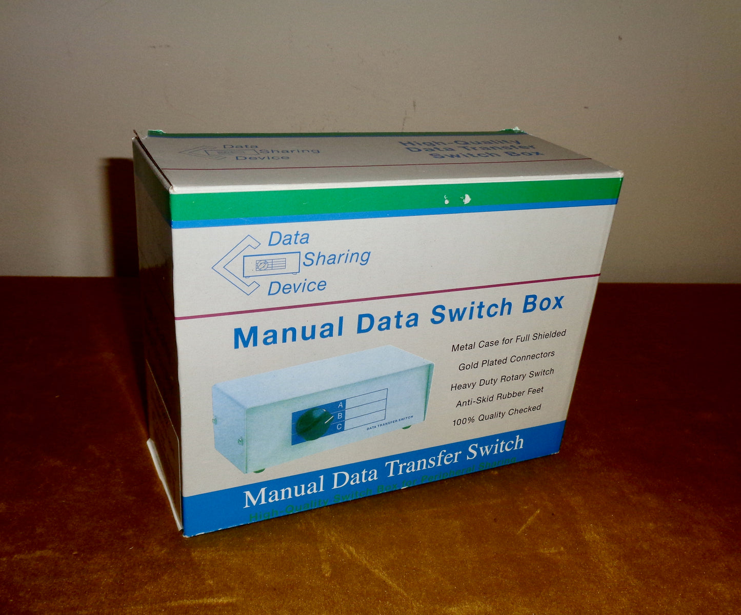 Preowned DW9AB Manual Data Switch Box Providing DB9F to 2 DB9F 2-Way Peripheral Sharing