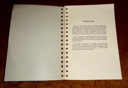 1954 Availability Classification Of Marconi Valves And Electronic Tubes Booklet