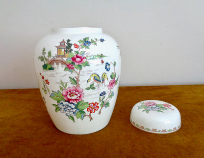 Pagoda Crown Staffordshire China 1950s Ginger Jar