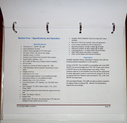 HF Projects MiniHFPA R2 Amplifier 30-35W Built Kit. Accessories And Construction Manual