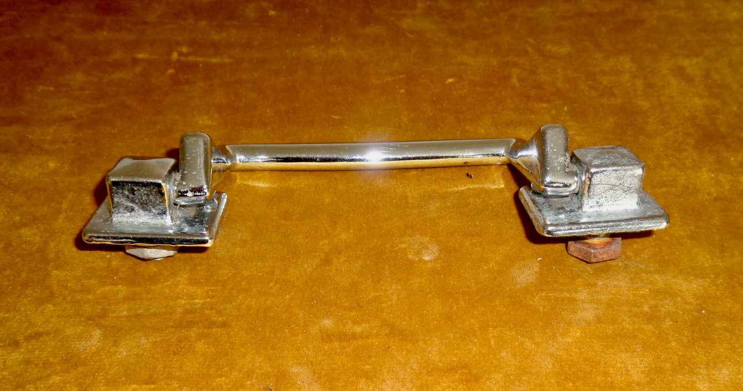 Set Of Six 1940s Chrome Plated Brass Pull Handles