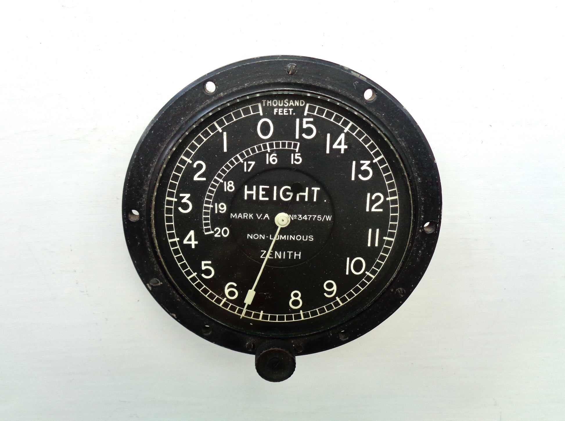 WW1 Circa 1918 Zenith RFC MK VA Altitude Meter For A Sopwith F1 Camel