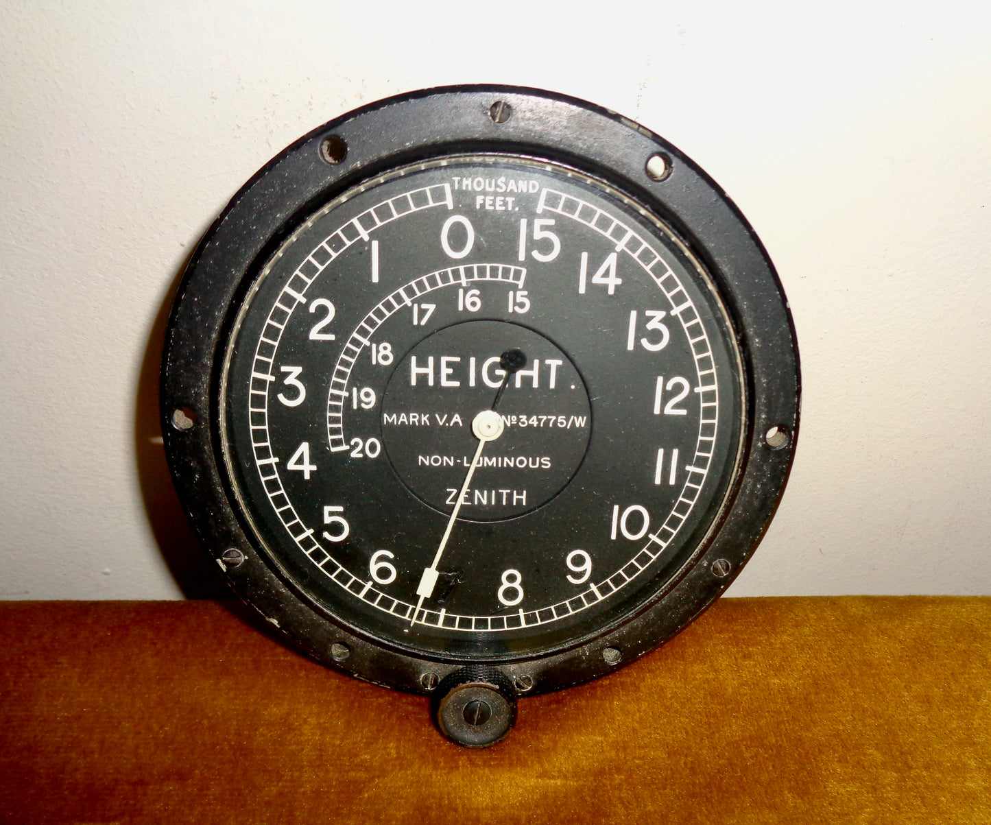 WW1 Circa 1918 Zenith RFC MK VA Altitude Meter For A Sopwith F1 Camel