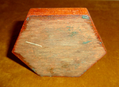 1930s Brass Rototherm Desk Thermometer In A Hexagonal Wood Surround And Plinth