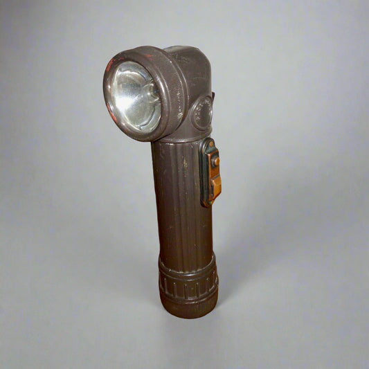 Vintage Military Angle Head GEC TL-122 Style Torch With Signalling Flash Button And Filters