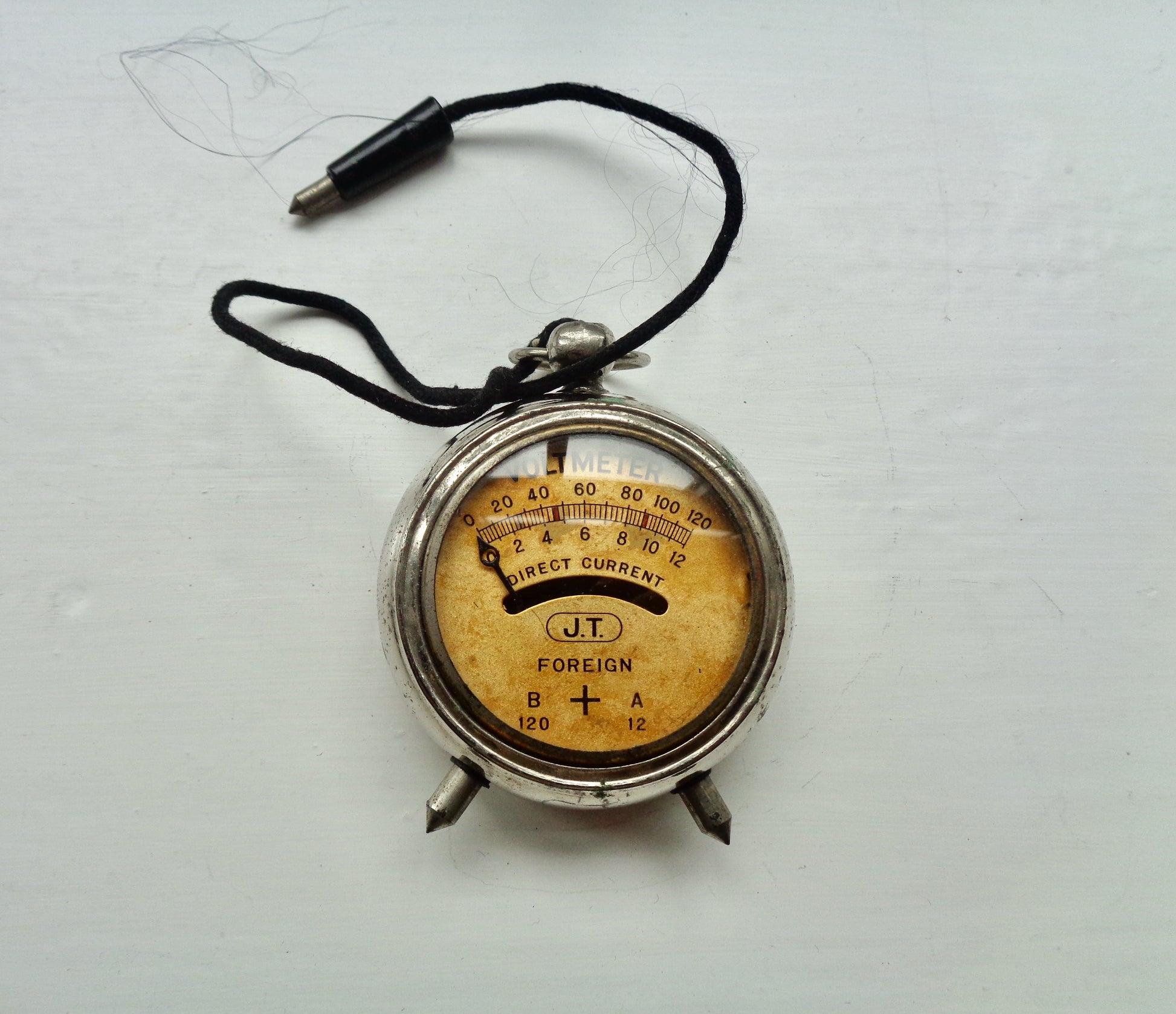 Vintage JT Hand held Pocket Watch Voltmeter In Its Original Box