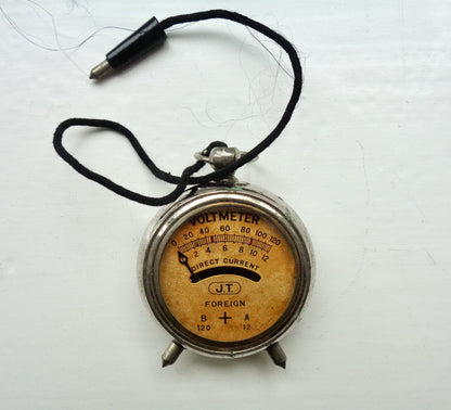 Vintage JT Hand held Pocket Watch Voltmeter In Its Original Box