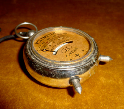 Vintage JT Hand held Pocket Watch Voltmeter In Its Original Box